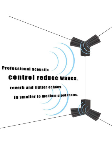 Trampa de Graves Acústica Arrowzoom 12 Piezas Negra 24.99x24.99x5 cm