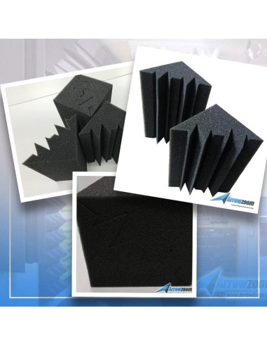 Trampa de Graves Acústica Arrowzoom 12 Piezas Negra 24.99x24.99x5 cm