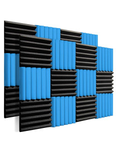 Paquete de 24 Espuma Acústica Aislante Ignífuga 5.08cm - Negro y Azul