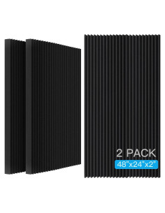 Paneles Acústicos de Espuma Aislantes 2 Pcs 121.9x61 cm Negro