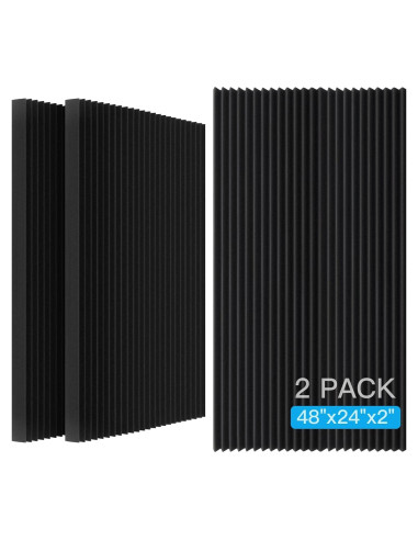 Paneles Acústicos de Espuma Aislantes 2 Pcs 121.9x61 cm Negro