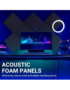 Paneles de Espuma Aislantes de Sonido Topnaca 12 Piezas 30.48cm 2