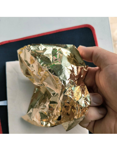 100 Hojas de Oro Imitación JINRUISI 14x14 cm para Manualidades