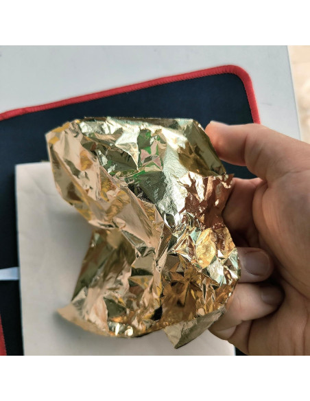 100 Hojas de Oro Imitación JINRUISI 14x14 cm para Manualidades