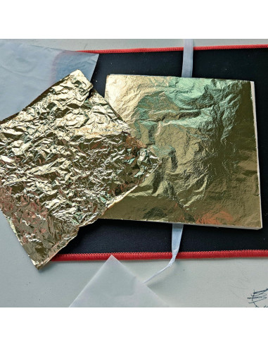 100 Hojas de Oro Imitación JINRUISI 14x14 cm para Manualidades