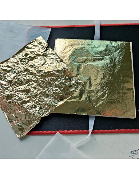 100 Hojas de Oro Imitación JINRUISI 14x14 cm para Manualidades