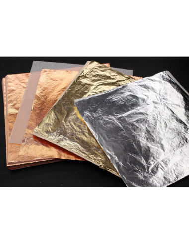 Hojas de Imitación de Oro JINRUISI 200 Unidades 14x14cm