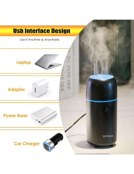 Difusor de Aromaterapia UrrSovv VL-US-23 USB 100ml Negro