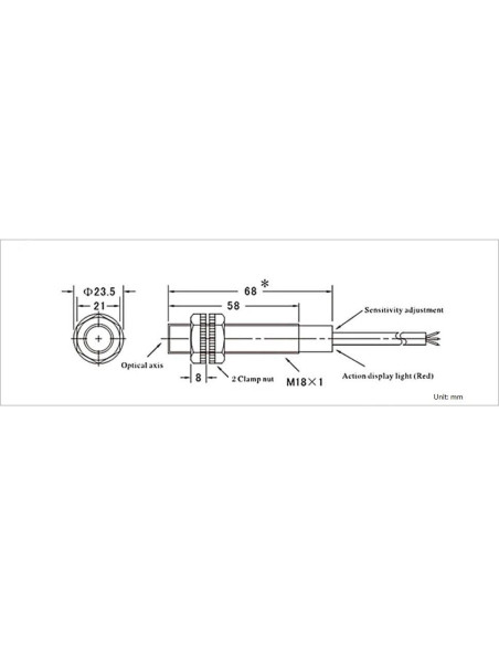 Interruptor de Proximidad NOYITO E3F-DS10P1 10cm DC 6-36V