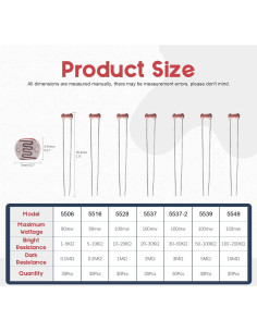 Hilitchi 210 Piezas LDR 5mm Fotoresistores Sensores de Luz 2