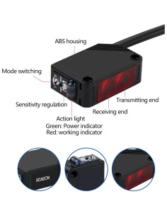 Sensor Fotoeléctrico NPN BOJKEON E3Z-R61 0-2m Ajustable IP67 2