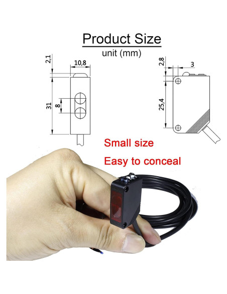 Sensor Fotoeléctrico IKSACE E3Z-R61 NPN Montaje Pared 2 Piezas