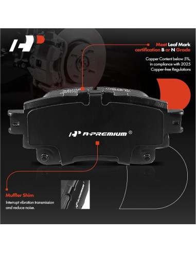 Discos de Freno Traseros Perforados A-Premium + Pastillas Cerámicas Toyota Corolla 2019-2022