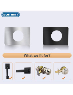 Placa de Refuerzo de Cerradura de Puerta SUMBIN 4 Pcs Acero Inoxidable 2