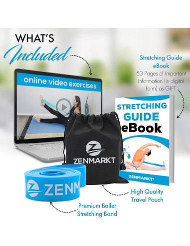 Banda de Estiramiento Zenmarkt para Flexibilidad y Fuerza - Goma Natural
