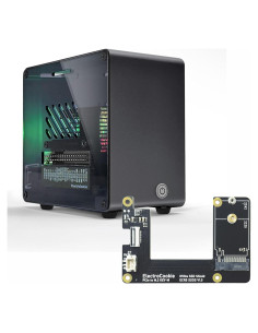 Caja Mini Torre Aluminio ElectroCookie para Raspberry Pi 5 con HAT NVMe