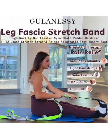 Correa de Estiramiento GULANESSY 2.44m para Pies y Pantorrillas