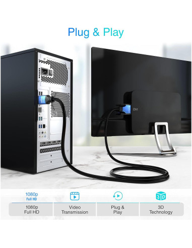 Cable HDMI a DVI BlueRigger 0.91m Macho a Macho Alta Velocidad