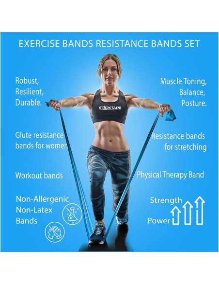 Juego de Bandas de Resistencia Starktape Sin Látex 3 Unidades