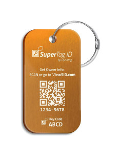 Etiqueta de Equipaje Inteligente Dynotag Sentry Oro Helado 5.74x10.16cm