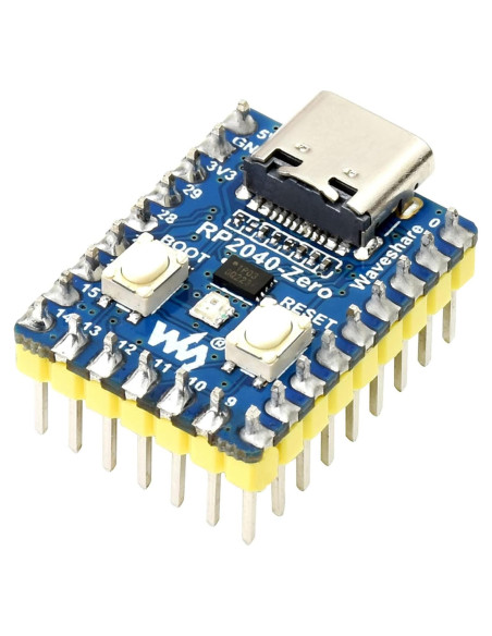 Placa Mini RP2040-Zero Waveshare con Encabezado Pre-soldado Placa Mini RP2040-Zero Waveshare con Encabezado Pre-soldado