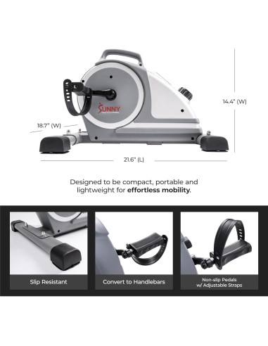 Bicicleta de Ejercicio Mini Sunny Health & Fitness Magnética