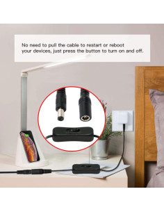 Cable de Extensión DC 5.5x2.1mm Macho a Hembra CY con Interruptor 2