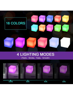 Cubo LED Dimmable Callyan 17.78cm RGB Impermeable con Control Remoto 2
