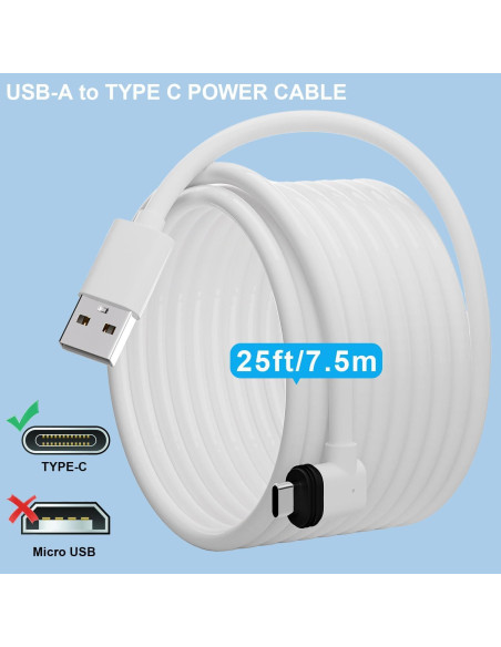 Cable de Alimentación de 7.5m Uogw para eufy SoloCam S220/S340