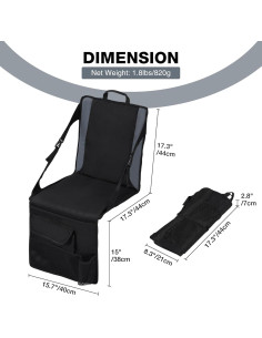 Cojín de Asiento Plegable REDCAMP con Respaldo Alto 43 cm 2
