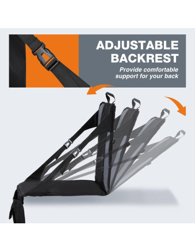 Cojín de Asiento Plegable REDCAMP con Respaldo Alto 43 cm