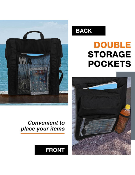 Cojín de Asiento Plegable REDCAMP con Respaldo Alto 43 cm