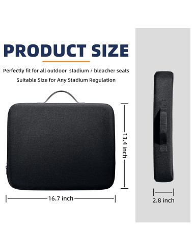 Cojines de Asiento SeatyLife para Estadios - 2-Pack Negro