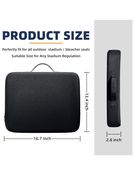 Cojines de Asiento SeatyLife para Estadios - 2-Pack Negro