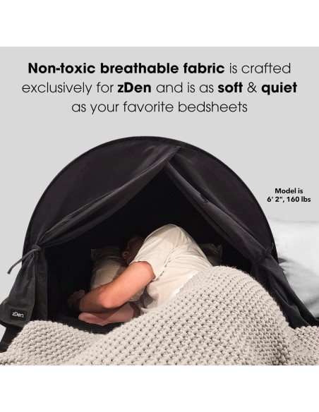 Carpa de Cama Oscurecimiento zDen-1 Negra para Sueño Privado