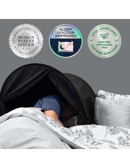 Carpa de Cama Oscurecimiento zDen-1 Negra para Sueño Privado