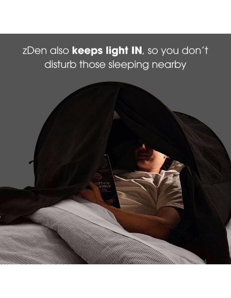 Carpa de Cama Oscurecimiento zDen-1 Negra para Sueño Privado