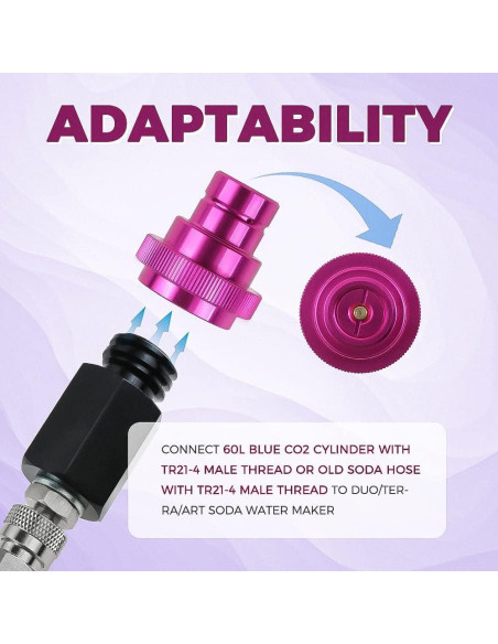 Adaptador Rápido de CO2 Morado para Soda Stream DUO/Terra/Art