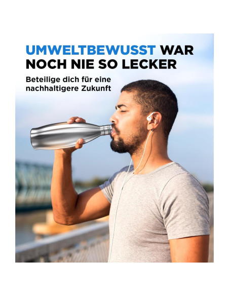 Botella de Acero Inoxidable MATE OF STEEL 887ml a Prueba de Fugas