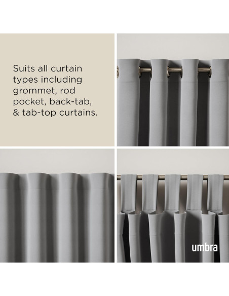 Barra de Cortina Doble Umbra Twilight 223.5-365.8 cm Níquel