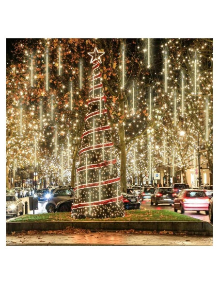 Luces de Lluvia de Meteoros PEMOTech 11.7m 540 LED Blanco Cálido
