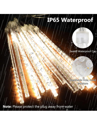 Luces de Lluvia de Meteoros PEMOTech 11.7m 540 LED Blanco Cálido