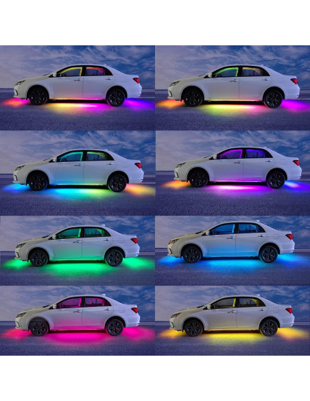 Luces LED Underglow Glowlendra YLCUL001 RGBIC 4 Pcs