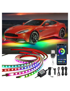 Luces Underglow LED Yielinth 4 Pcs RGBIC 252 LEDs 12V