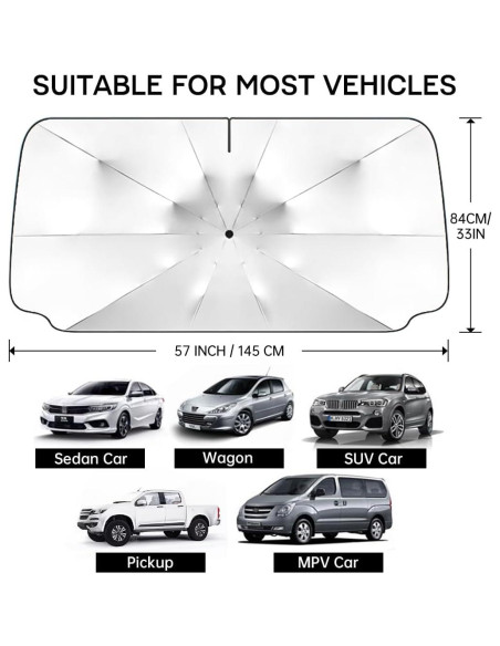 Sombrilla para Parabrisas JASVIC Plateada 145x84 cm Antirayaduras