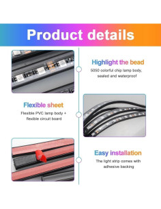 Kit de Luces LED Underglow TOKANI 4 Piezas RGB Impermeable 2