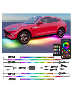 Luces LED Underglow Yielinth YLCUL002, 6 Piezas RGB Impermeables