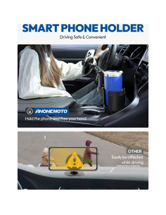 Soporte para teléfono móvil ANONEMOTO 2 en 1 con portavasos 2