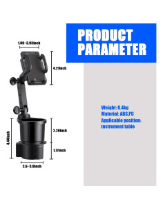 Soporte para Teléfono en Portavasos Sodcay 2-en-1 Rotativo 2