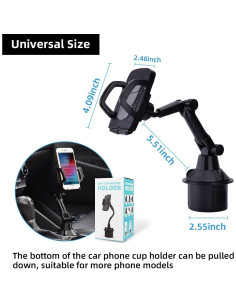 Soporte para Teléfono en Portavasos Kewucn Ajustable 360 2